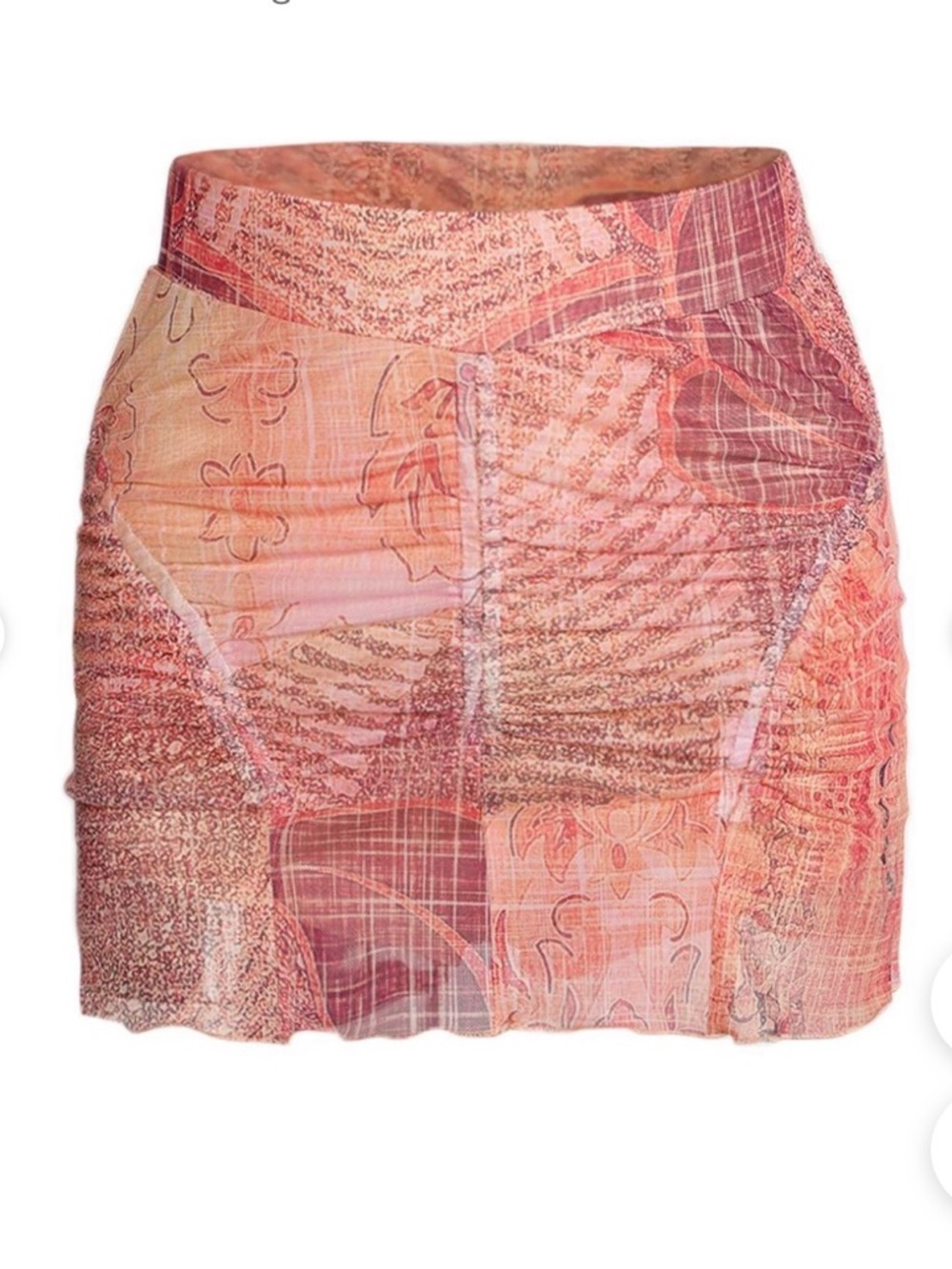 pink and orange tiger mist mini skort